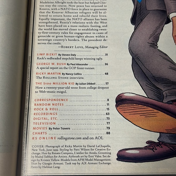 RICKY MARTIN / LIMP BIZKIT ROLLING STONE MAGAZINE AUG 1999 ISSUE 818 SMASH MOUTH - Picture 5 of 13